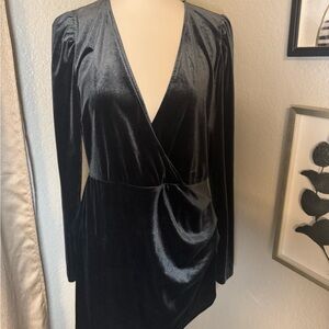 Elegant charcoal Velvet Dress